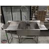Image 1 : STAINLESS STEEL 2-WELL SINK W/ 2 RUNOFFS, TAPS &