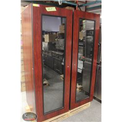 UPRIGHT 2-DOOR WOOD TONE KOOLSPACE WINE CHILLER W/