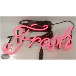 RED NEON "FRESH" SIGN, *TESTED & WORKING