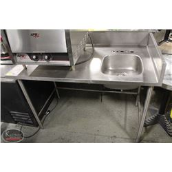 4' SS PREP TABLE WITH SINK