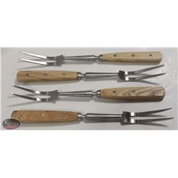 4 NEW JOHNSON ROSE 13.75" FORGED S/S COOKS FORKS