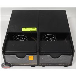 TWO SPRING-LOADED NAPKIN DISPENSERS