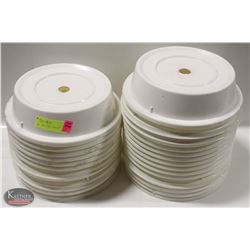 STACK OF 26 PLASTIC PLATE COVERS- 8"