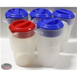 LOT OF 5 SERVING PITCHERS