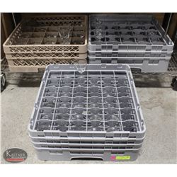 3 DISHTRAYS W/ 80 ASSORTED LIQUOR GLASSES