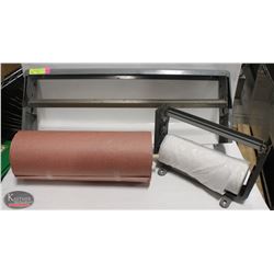 2 TABLE MOUNT PAPER ROLL HOLDERS W/ CUTTERS, 18"