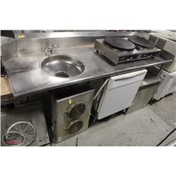 7' STAINLESS STEEL DISHWASHER RUNOFF W/ 18" BOWL