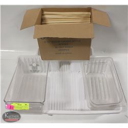 DIVIDED PLASTIC UTENSIL TRAY & VARIOUS CONTAINERS