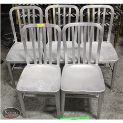 GROUP OF 6 WELDED ALUMINUM RESTAURANT CHAIRS