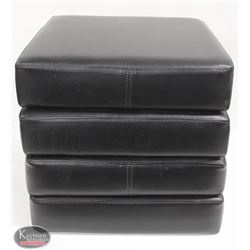 4  LEATHER TOP SQUARE STOOL SEATS