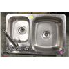 Image 1 : STAINLESS STEEL 2-WELL DROP-IN SINK W/ FAUCET