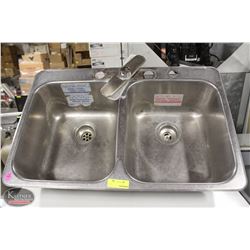 STAINLESS STEEL 2-WELL DROP-IN SINK