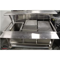 CUSTOM WELDED STEEL-TUBE CART W/ 3 ELECTRIC FOOD