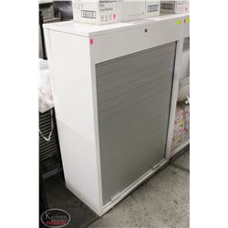 WHITE COMMERCIAL LOCKABLE ROLL SHUTTER CABINET