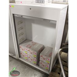 WHITE COMMERCIAL LOCKABLE ROLL SHUTTER CABINET