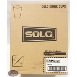 CASE OF 3000 SOLO WAXED PAPER 5OZ CUPS