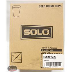 CASE OF 3000 SOLO WAXED PAPER 5OZ CUPS