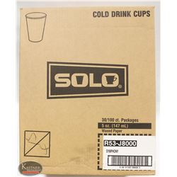 CASE OF 3000 SOLO WAXED PAPER 5OZ CUPS