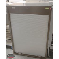 BROWN LOCKABLE ROLL SHUTTER CABINET