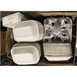 BOX OF ASSORTED DISPOSIBLE FOOD CONTAINERS
