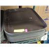 Image 1 : STACK OF 12 RUBBER-LINED EATERY SERVING TRAYS