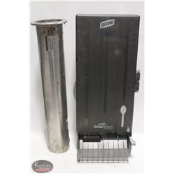 DIXIE PLASTIC UTENSIL DISPENSER & VERTICAL CUP