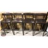 Image 1 : LOT OF 4 DARK WOOD BAR HEIGHT CHAIRS
