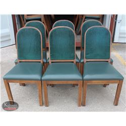 LOT OF 6 WOOD PADDED DINING CHAIRS
