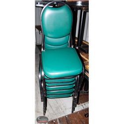 STACK OF 7 METAL PADDED CHAIRS