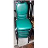 Image 1 : STACK OF 7 METAL PADDED CHAIRS