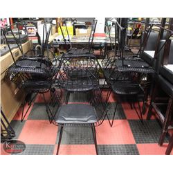 LOT OF 12 METAL DINING CHAIRS W/ ARMRESTS