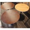 Image 1 : LOT OF 3 ASSORTED ROUND WOOD DINING TABLES