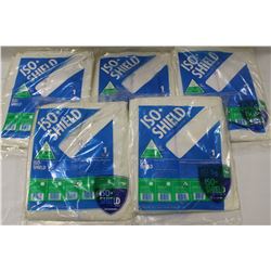 LOT OF 5 PAIRS OF SUPERIOR COVERALLS W/ HOOD.