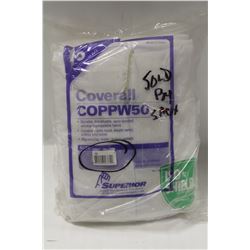 LOT OF 5 PAIRS OF SUPERIOR WHITE COVERALLS
