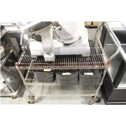 COMMERCIAL CHROME-WIRE CART W/ 1 HANDLE-3 TIER