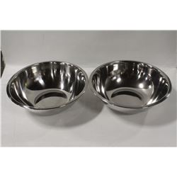 LOT OF 2 NEW WINCO 8 QT S/S MIXING BOWLS