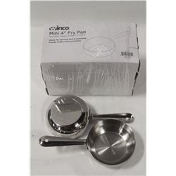 LOT OF 4 NEW WINCO 4" S/S MINI FRY PANS