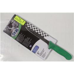 NEW WINCO 6" NARROW BONING KNIFE W/ GREEN HANDLE