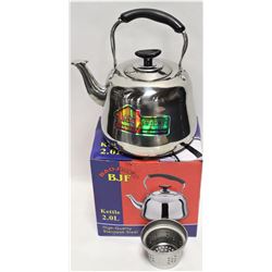 NEW 2L HIGH-QUALITY STAINLESS STEEL KETTLE W/ LID