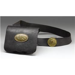 Leather US Cartridge Box, Shoulder Strap Buckles 