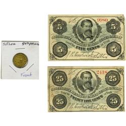 Sutler Lot Including Two Sutler "Chits" 