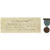 Image 1 : Rare Bucktail Document and Medal 