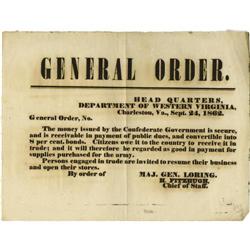 Confederate Military Broadside 