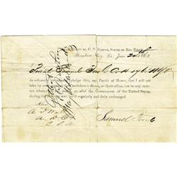 Partially Printed Confederate Parole 