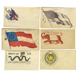 Lot of 6 Un-used Covers With Confederate Themes 