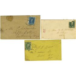 Three Confederate Covers Postally Used 