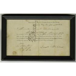 Union Soldier's Parole, Signed by a LA Soldier 