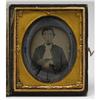 Image 1 : Armed Confederate 1/6th Plate Ambrotype 