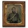 Image 2 : Confederate Triple-Armed 1/6th Plate Tintype 