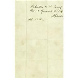 Abraham Lincoln Autograph Endorsement Signed 